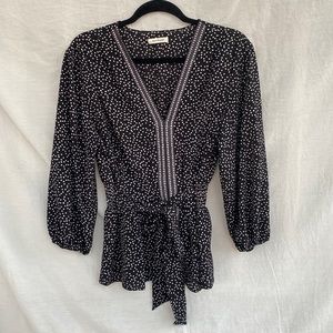 Max Studio - Black waist tie Blouse - Size L